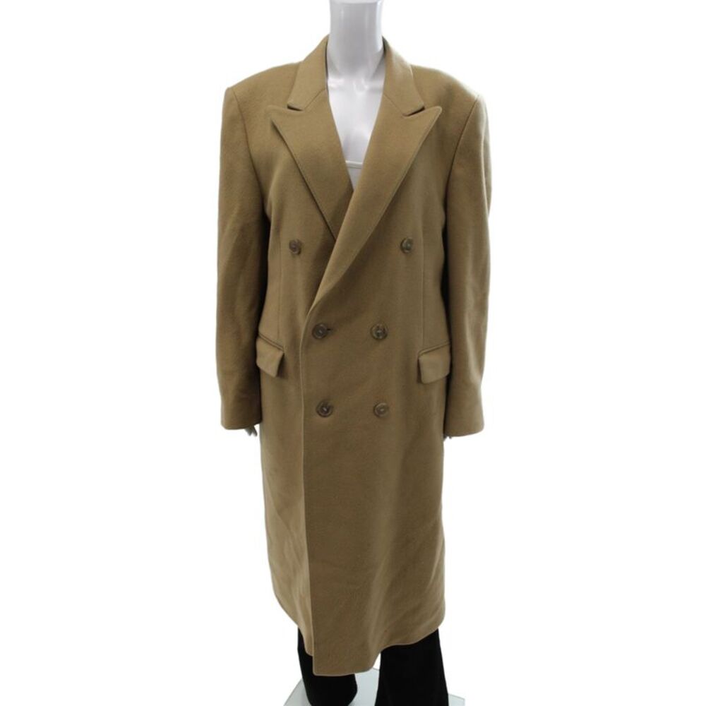 Designer Womens 100% Pure Cashmere Coat Beige Size M